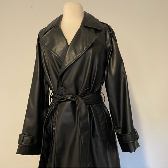 Zara Black Trench Coat - Picture 3 of 6